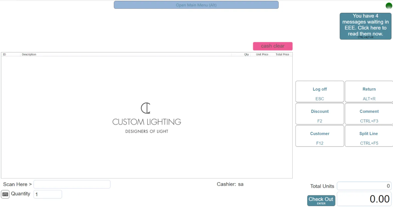 Desktop screenshot of Magenta EEPOS point of sale software